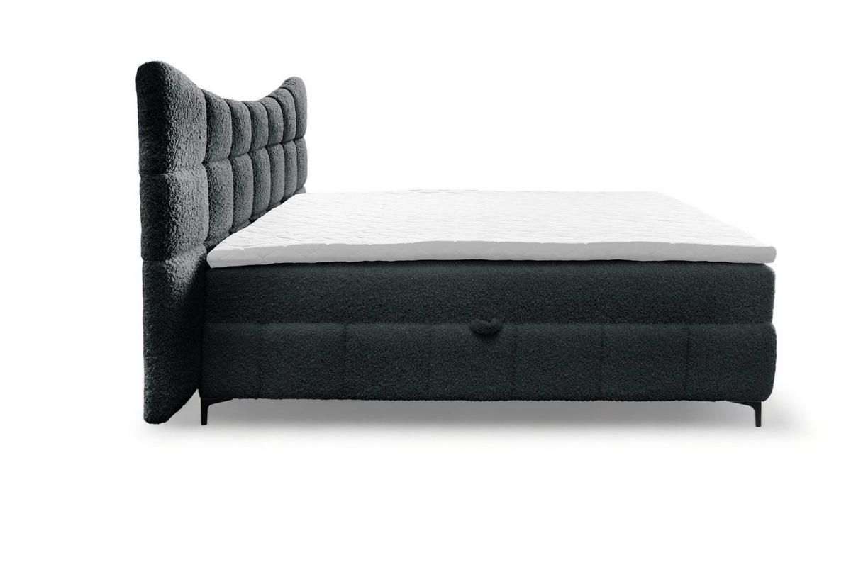 BOXBETT Nova In Rolf - Dunkelgrau, Holzwerkstoff/Textil (180/200cm) - Fun Möbel