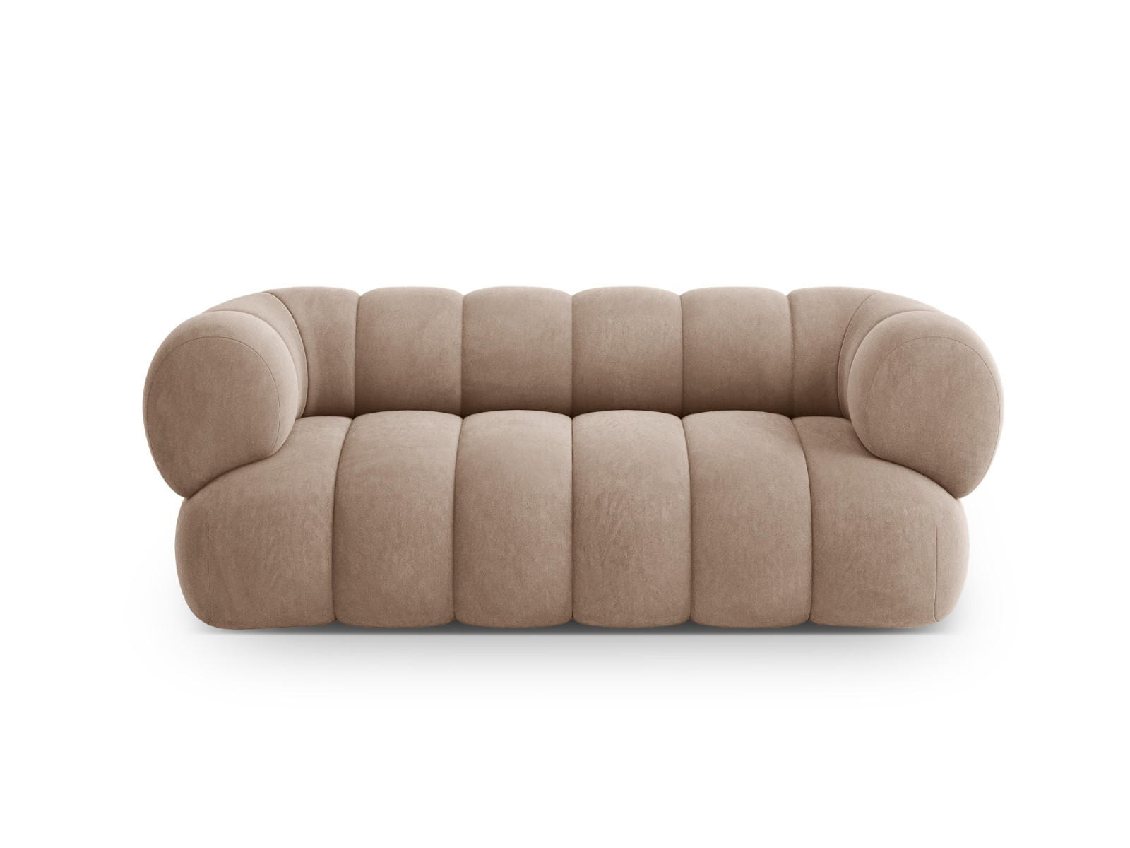 SOFA Koge aus Samt dunkelbeige 2 Sitzplätze - Mokka, Textil (95/70/180cm) - Cosmopolitan Design