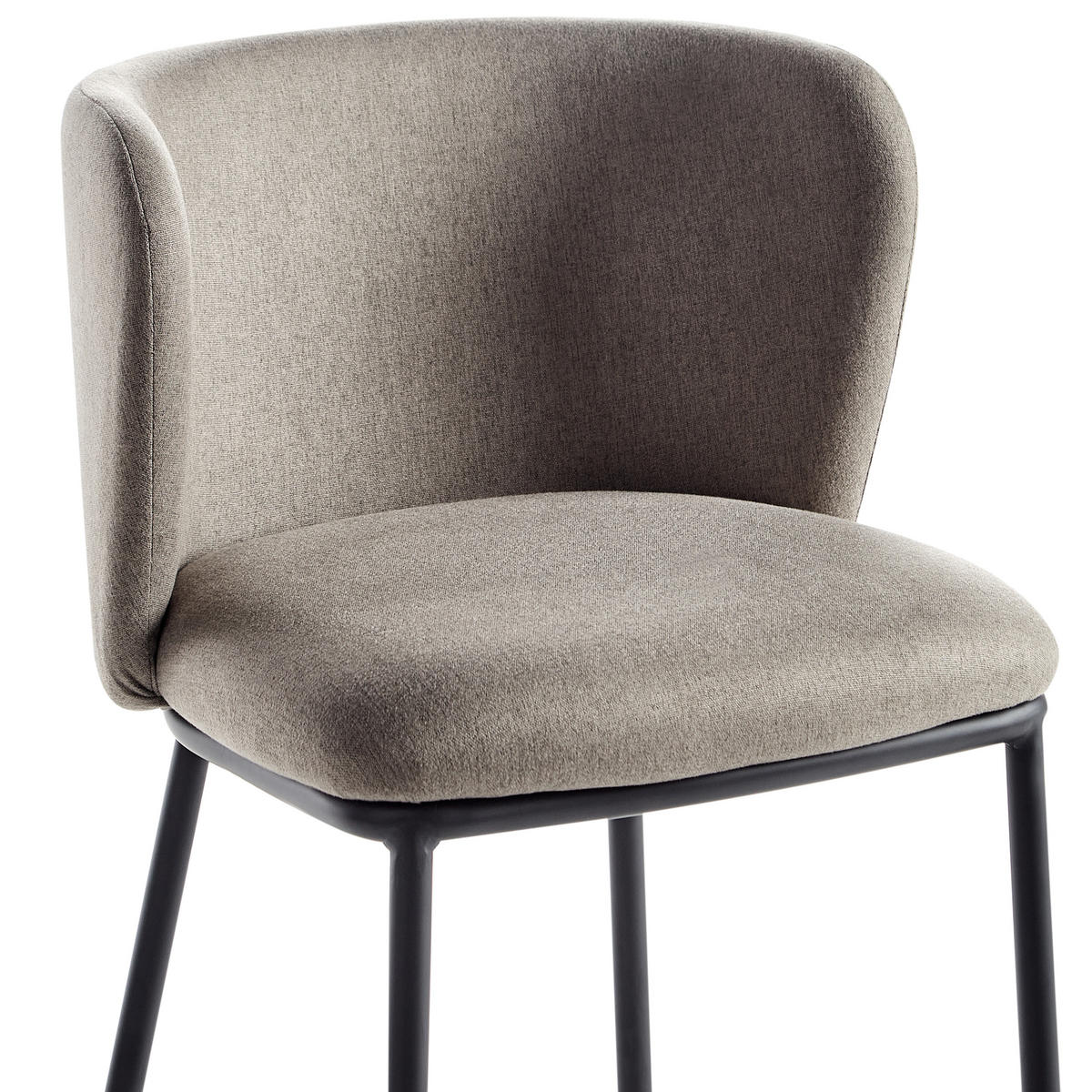 BARSTÜHLE 2er-Set Taupe Mina - Taupe/Schwarz, Textil (52/98/46cm) - Beliani