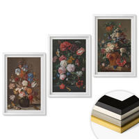 WANDBILDER 3er-Set - 40x60 cm Weißer Rahmen - Blumenarrangements in Vasen - Weiß, Kunststoff (40/60cm) - ArtPrintCave