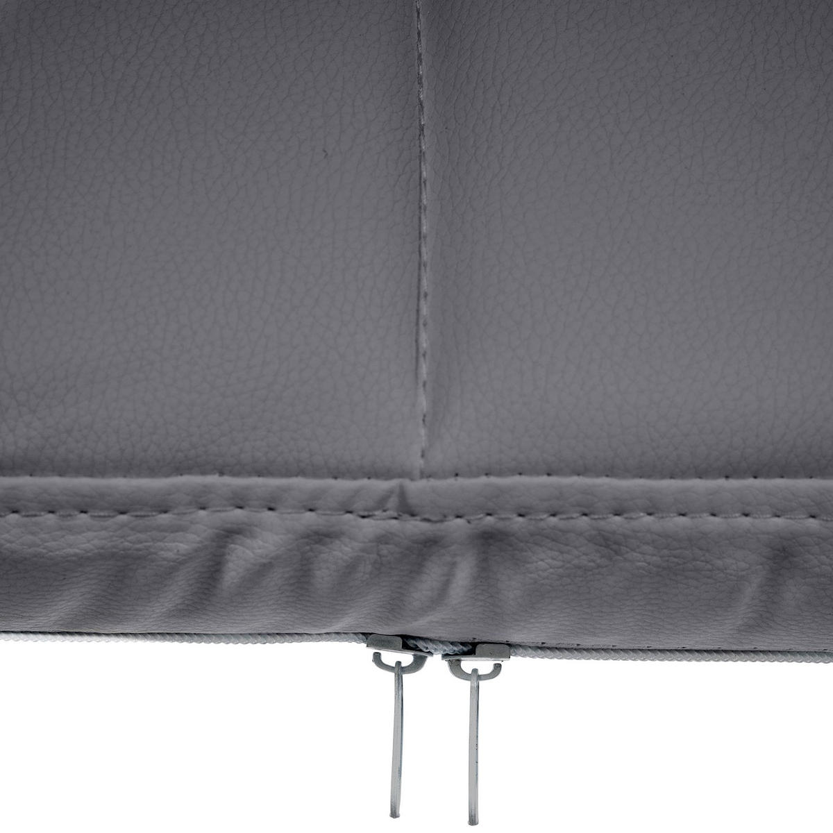 ARMLEHNENSTUHL Lederlook Grau - Grau, Textil/Metall (59/84/58cm) - CLP