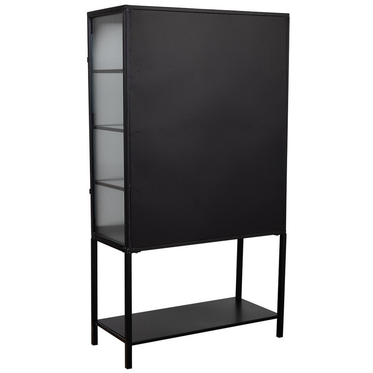 VITRINE aus Metall und Glas mit 2 Türen, 88x44x160 cm, Schwarz - Schwarz, Metall (88/160/44cm) - Wanderlust