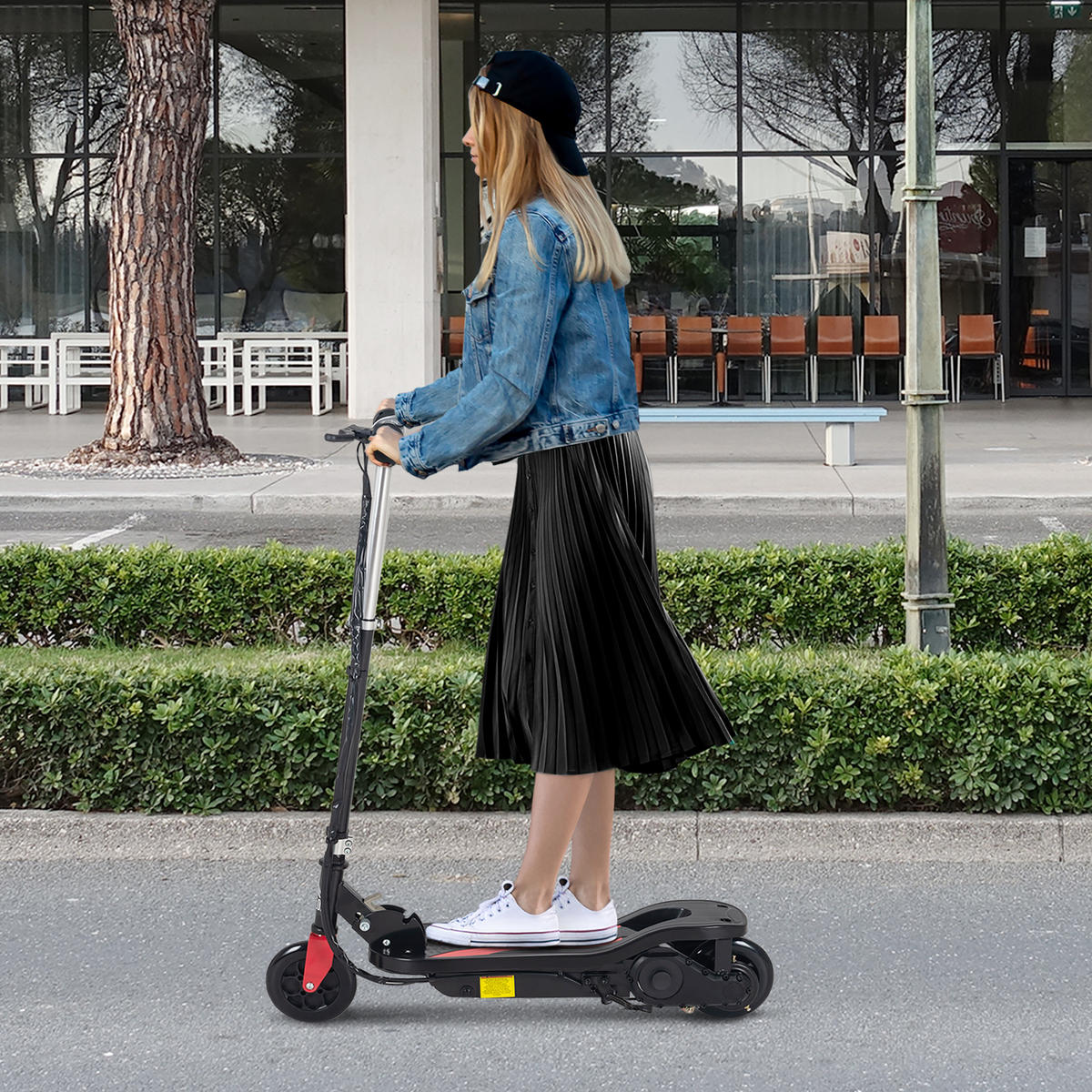 KINDERSCOOTER DE-16954 klappbar 120 W 12 km/h Schwarz - Schwarz, Metall (75/36/93cm) - ComfortXL