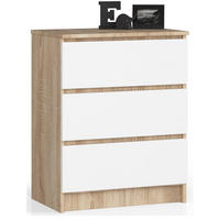 KOMMODE Eiche Sonoma, Weiß 77/60/40 - Weiß, Holzwerkstoff (60/77/40cm) - RAUMHIRSCH FURNITURE