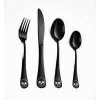 BESTECK Set 6 Teilig Edelstahl Besteckset Essbesteck Schwarz - Schwarz, Metall