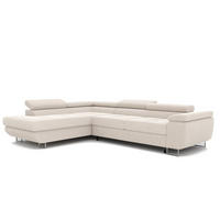 ECKSOFA ANTON links, mit Schlaffunktion und Bettkasten Creme - Creme, Holzwerkstoff/Kunststoff (274/203cm) - Idohome