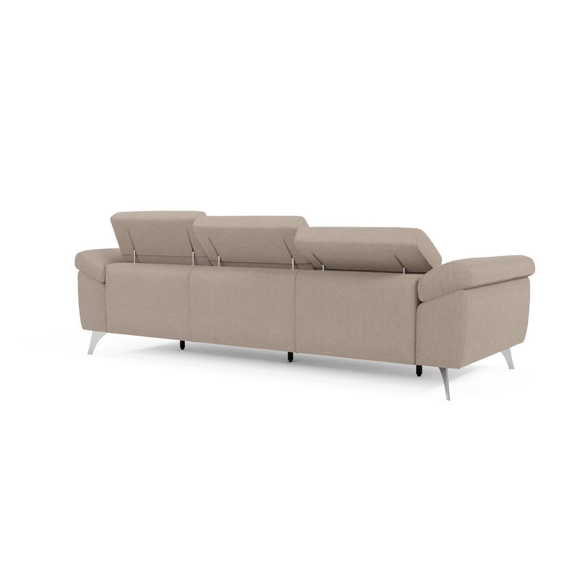LINEARSOFA Donatello - Graubraun, Metall (265/76/102cm) - Divani.store