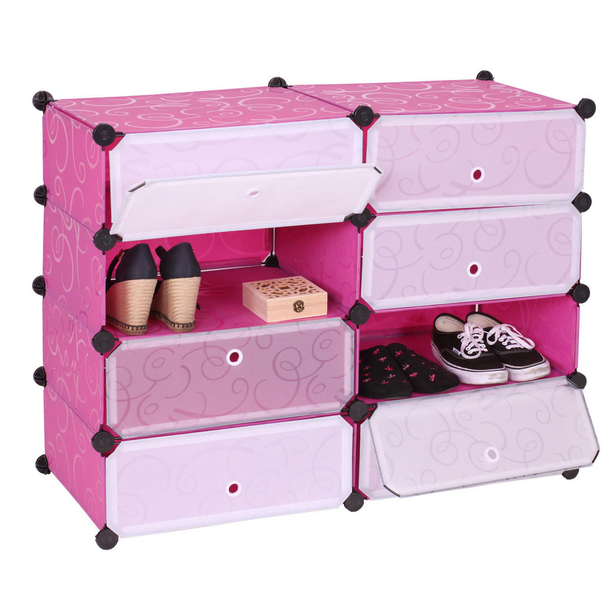 SCHUHSCHRANK 8 FÄCHER Altrosa - Altrosa, Kunststoff (92/73/36cm) - MCW