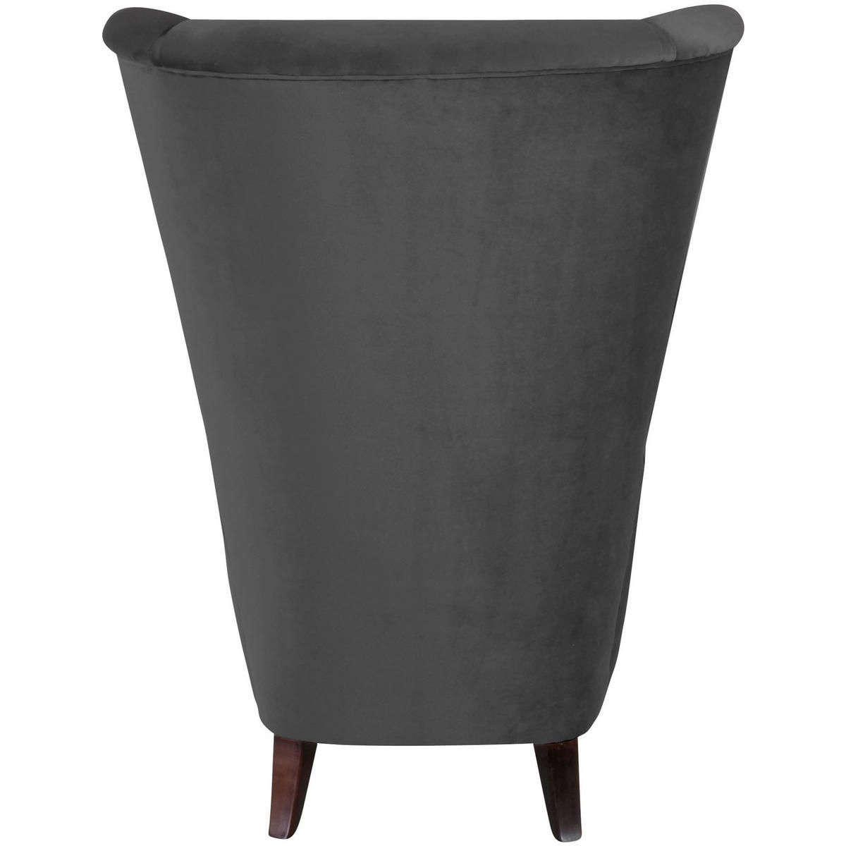 HOCHLEHNSESSEL Kailey Bezug Samtvelours Buche nussbaum dunkel / anthrazit - Anthrazit, Kunststoff (96/122/89cm) - 58aufmkessel