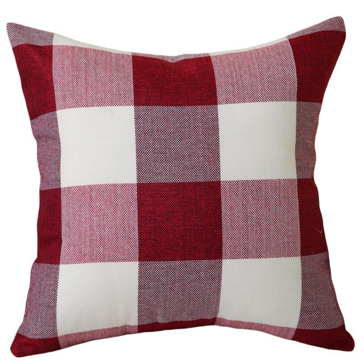 KISSENHÜLLE mit Karomuster – 45 x 45 cm – Rot (4er-Set) - Rot, Textil (45/45cm)