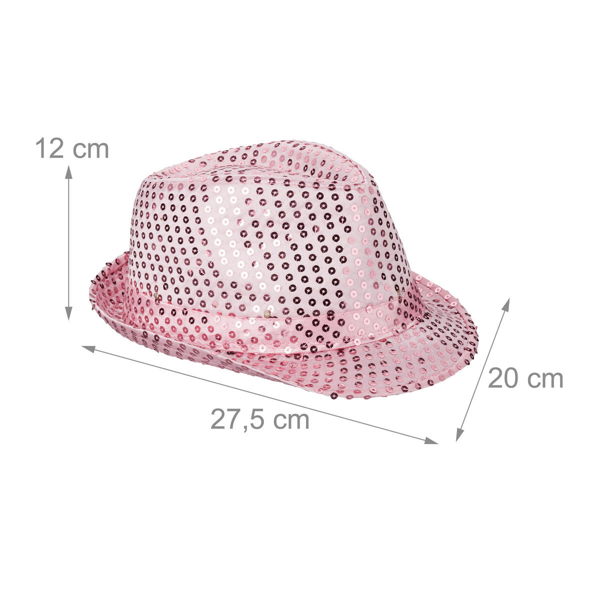 2XPAILLETTENHUT - Rosa, Textil (20/12/27.5cm) - Relaxdays