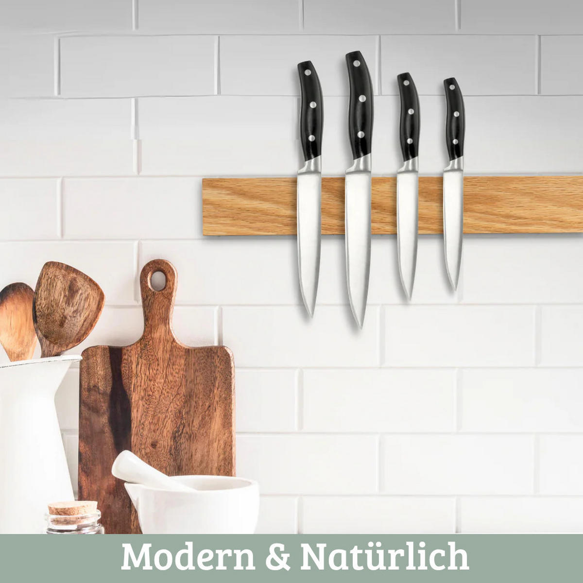 MAGNETLEISTE Messer aus Eichenholz KYLO STARKER MAGNET 40 cm - Braun, Holz (2/40/6cm) - DELUKE