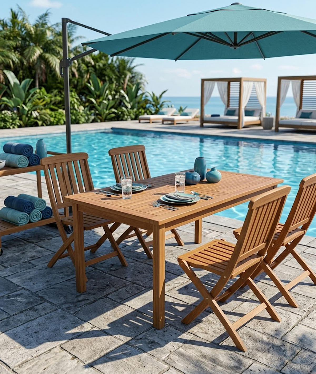 KLAPPSTUHL Capri - 2er Set - Braun, Holz (45/93/114cm) - TPFGarden