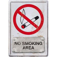 MINIBLECHSCHILD 10/14 cm Achtung No Smoking Area - Multicolor, Metall (10/14/0.1cm) - Nostalgic-Art