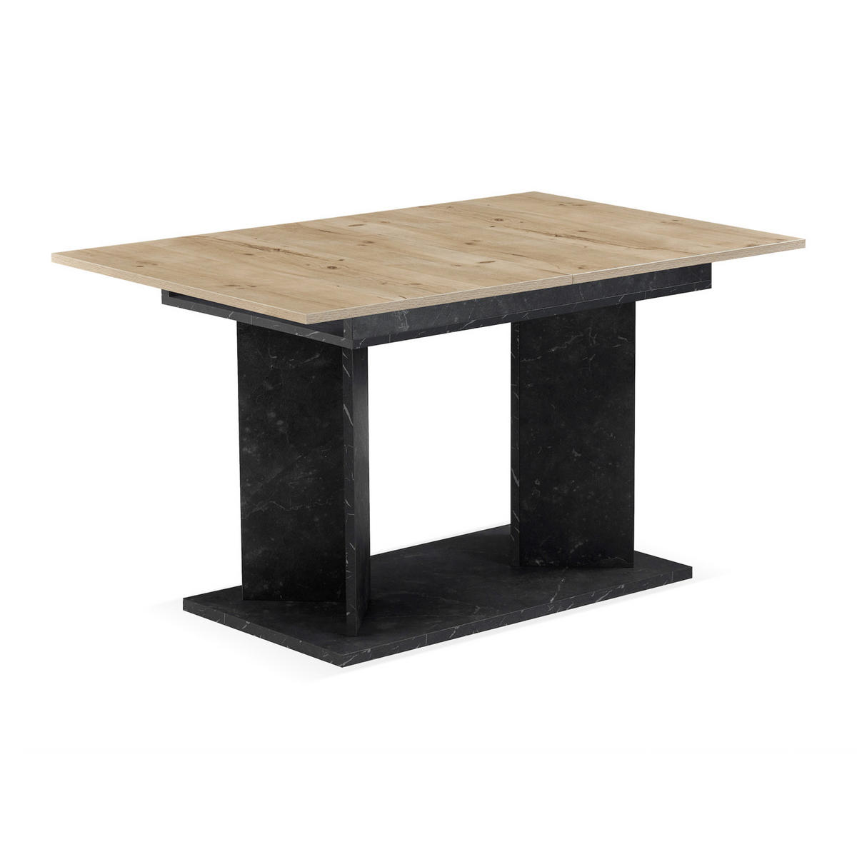 ESSTISCH VIVIAN 120-160/80/76 cm - Anthrazit/Eiche San Remo, Holzwerkstoff (80/120/76cm) - B&D Home