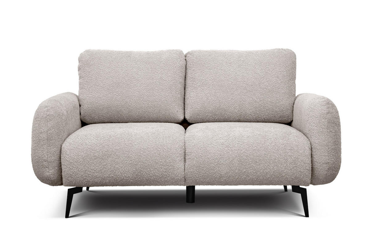 SOFA FEBE 2-Sitzer, ecru - Champagner/Schwarz, Holz/Textil (160/82/96cm) - Courtois Laville