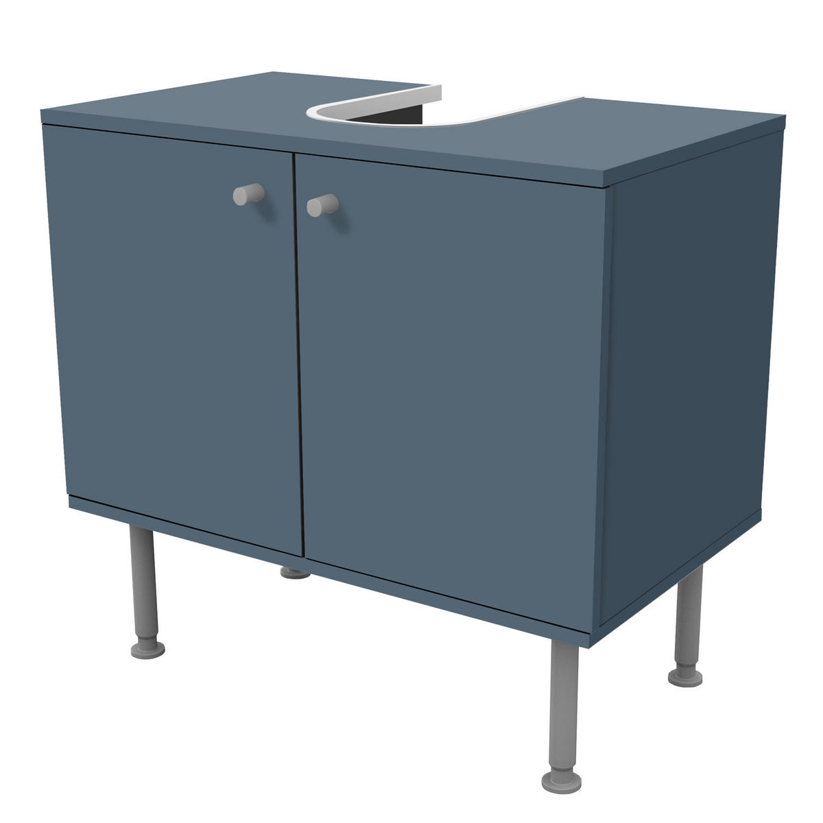WASCHBECKENUNTERSCHRANK Schieferblau 60/55/35 cm - Petrol, Holzwerkstoff (60/55/35cm) - Bilderwelten