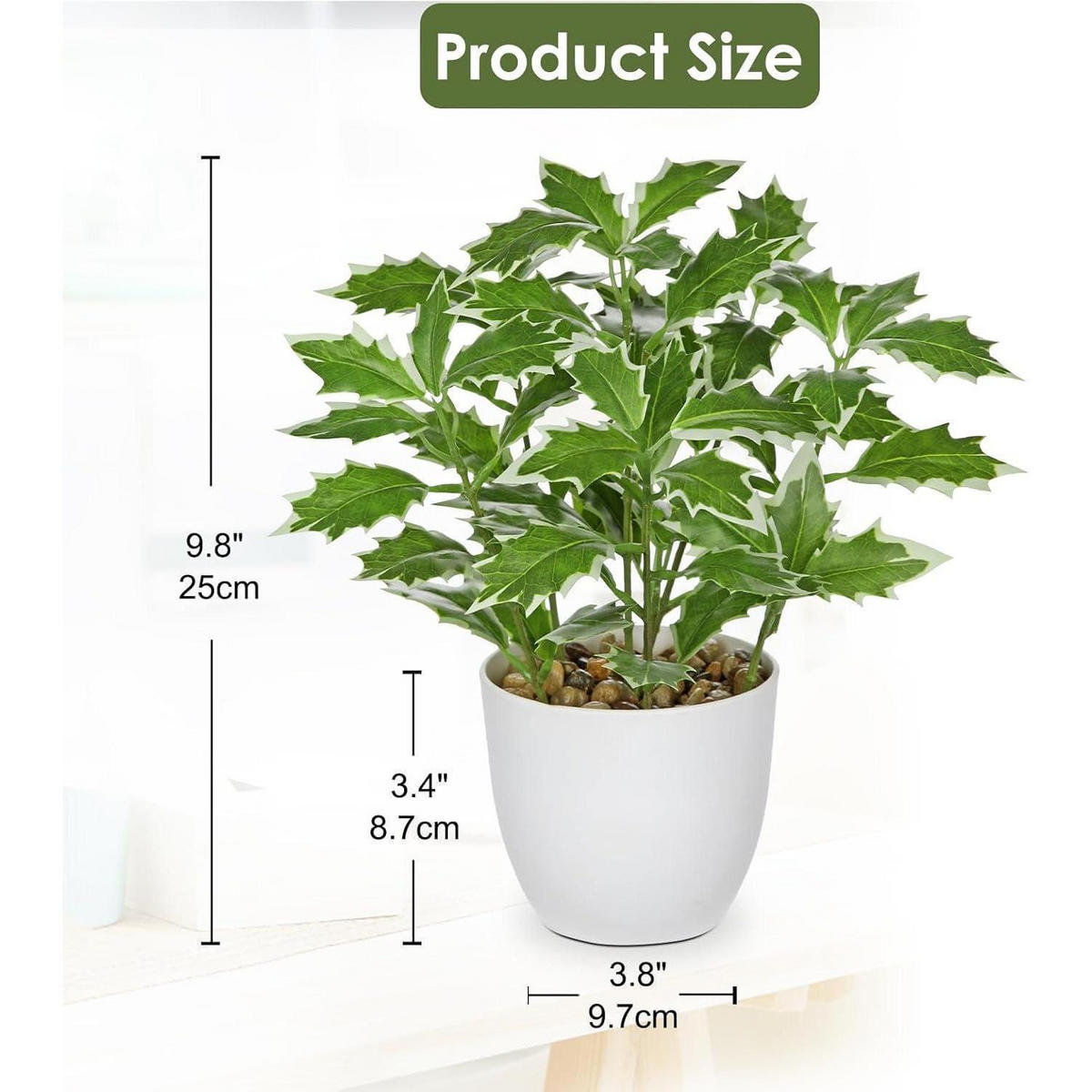 KUNSTPFLANZE Ficus 25 cm Grün/Weiß - Multicolor, Kunststoff (25cm)