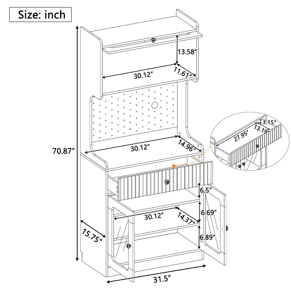 KÜCHENSCHRANK 80/180/40 cm, Holzwerkstoff, Weiß, MIT LED-BELEUCHTUNG, MIT RIFFELGLAS, für Esszimmer und Küche - Weiß, Holzwerkstoff (40/180/80cm) - Rolipo