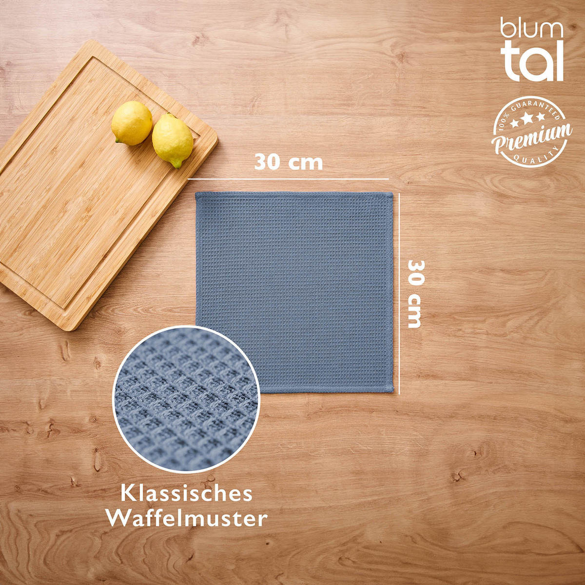 GESCHIRRTÜCHER Frigg 10er-Set, 30/30 cm, Blau - Blau, Textil (30/30cm) - Blumtal