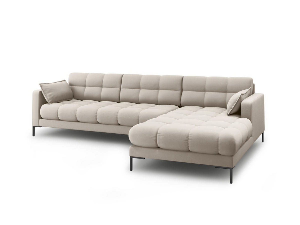 ECKSOFA rechts Mamaia aus strukturiertem Stoff beige 5 Sitzplätze - Beige, Textil (185/293cm) - Micadoni