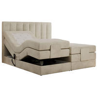 BOXBETT COMFORTO 140/200 - Beige Velvet - H3 - Beige, Holz/Textil (140/200cm) - MKS