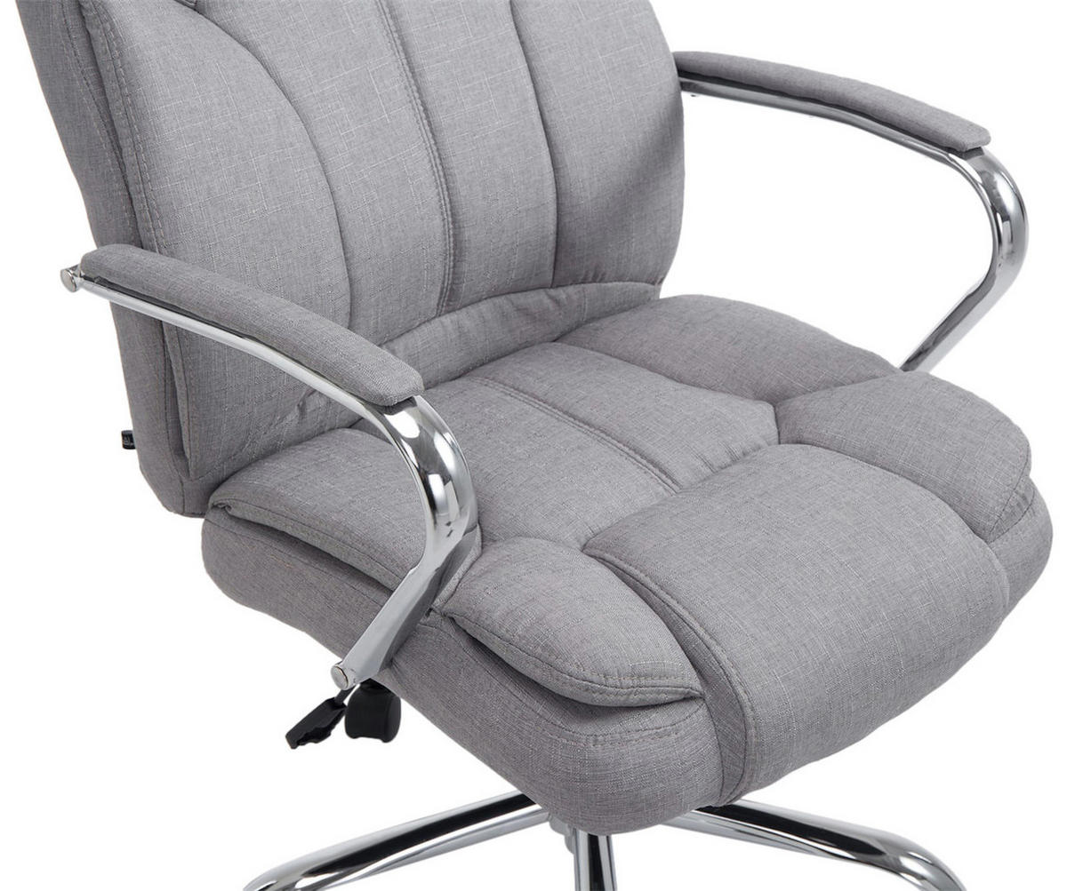 BÜROSTUHL JUBEL Stoff 115x62x70 Grau Stoff Metall - Grau, Textil/Metall (62/115/70cm) - DELUKE