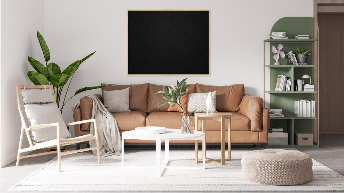 PINNWAND Schwarz mit Holz Rahmen 100x80cm - Schwarz, Holz (100/80/1.6cm) - ALLboards