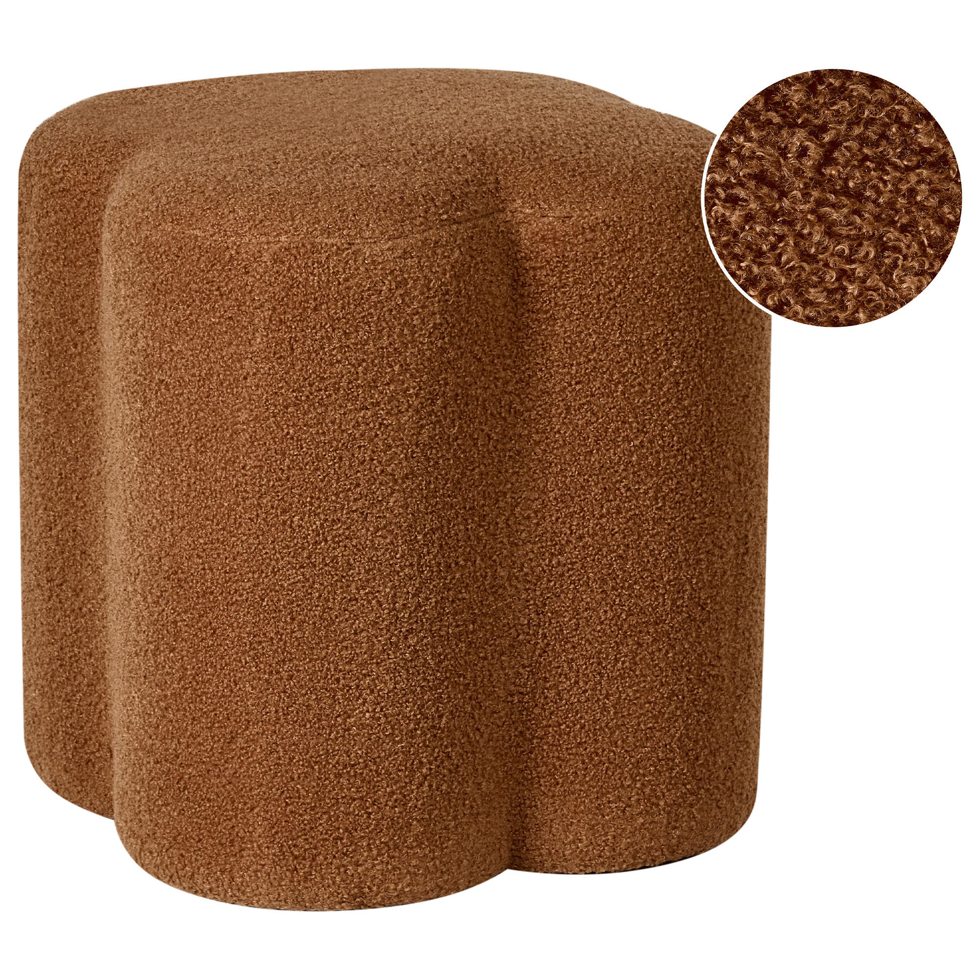 POUF Bouclé Goldbraun Mancos - Goldfarben, Textil (41/44/35cm) - Beliani
