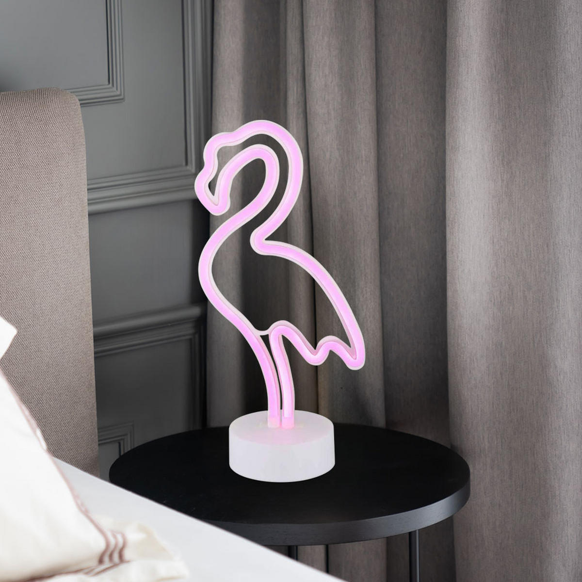 LED TISCHLEUCHTE Flamingo Weiß 2er Set - Weiß, Kunststoff (14.5/10/33cm) - Globo Lighting