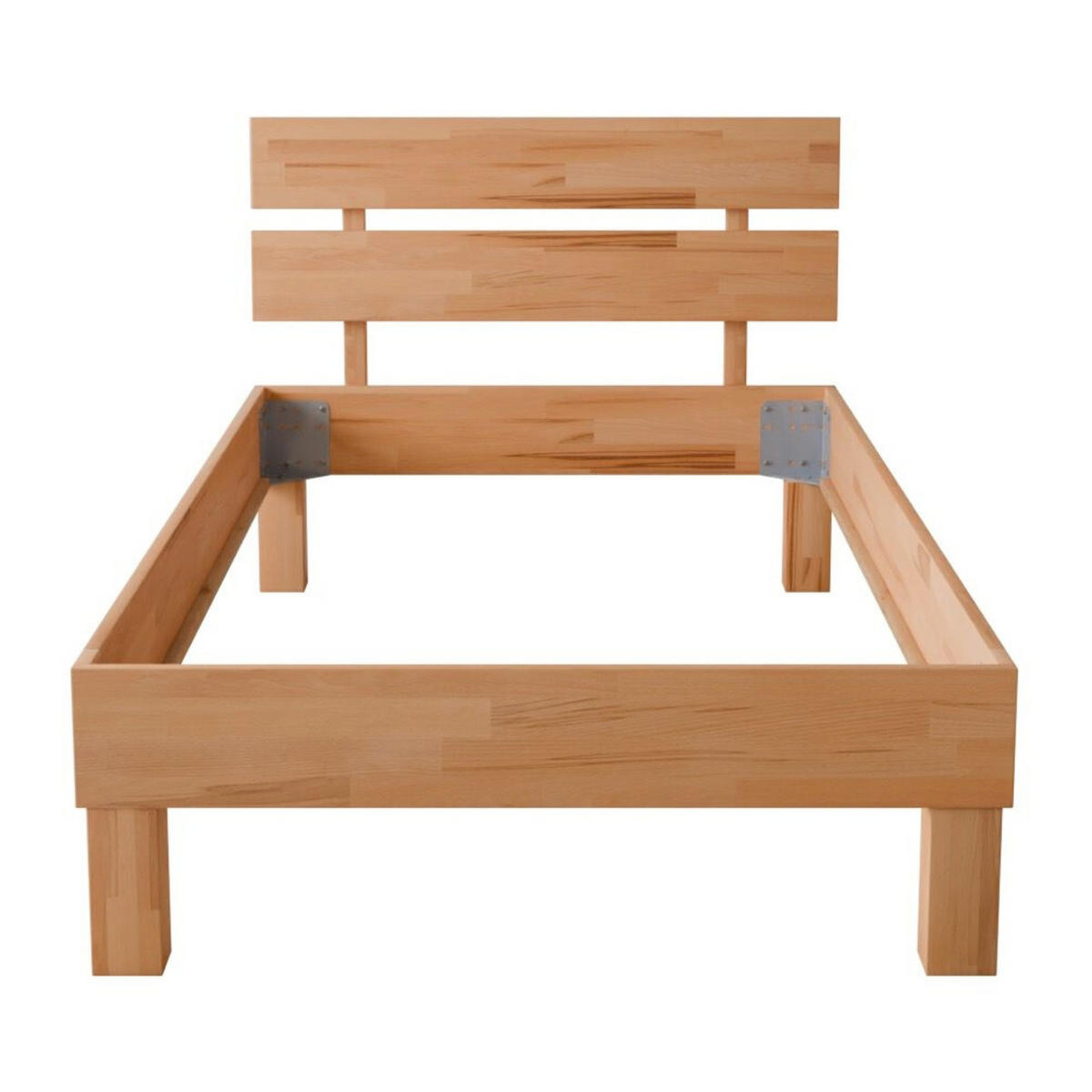 BETT 140/200 cm aus Kernbuche - Braun, Holz (140/200cm) - MeinMassivholz