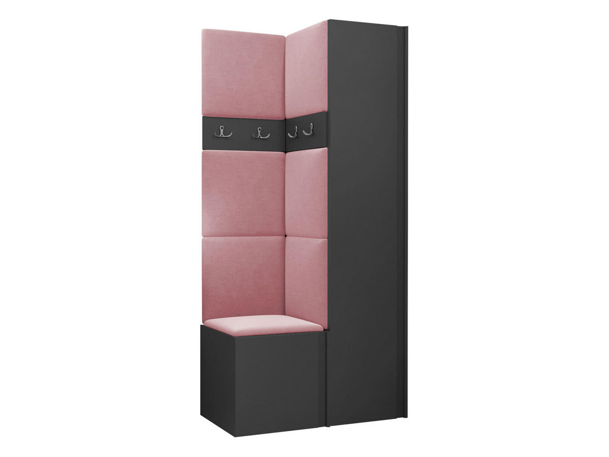 GARDEROBEN-SET Orion XXIV - Graphitfarben/Rosa, Holzwerkstoff/Kunststoff (82/186/46cm) - MIRJAN24