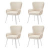 ESSZIMMERSTUHL 4er Set Samt Lounge Beige Silber Armlehnen - Beige, Textil (59.5/87/57cm) - FLIEKS