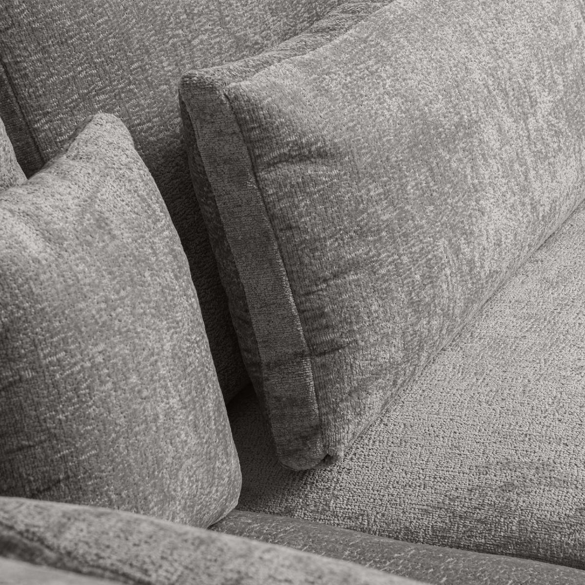 ECKSOFA RECHTS BRENTIS Chenille-Stoff, Hellgrau - Hellgrau, Textil (314/224cm) - KONSIMO®