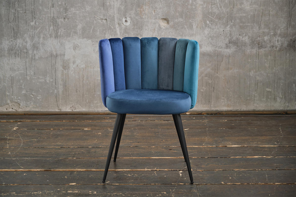 STUHL JADA Blau Velvet - Blau, Textil (59/86/55cm) - KAWOLA