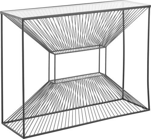 MASĂ TIP CONSOLĂ in metal, sticlă 106/35/80 cm