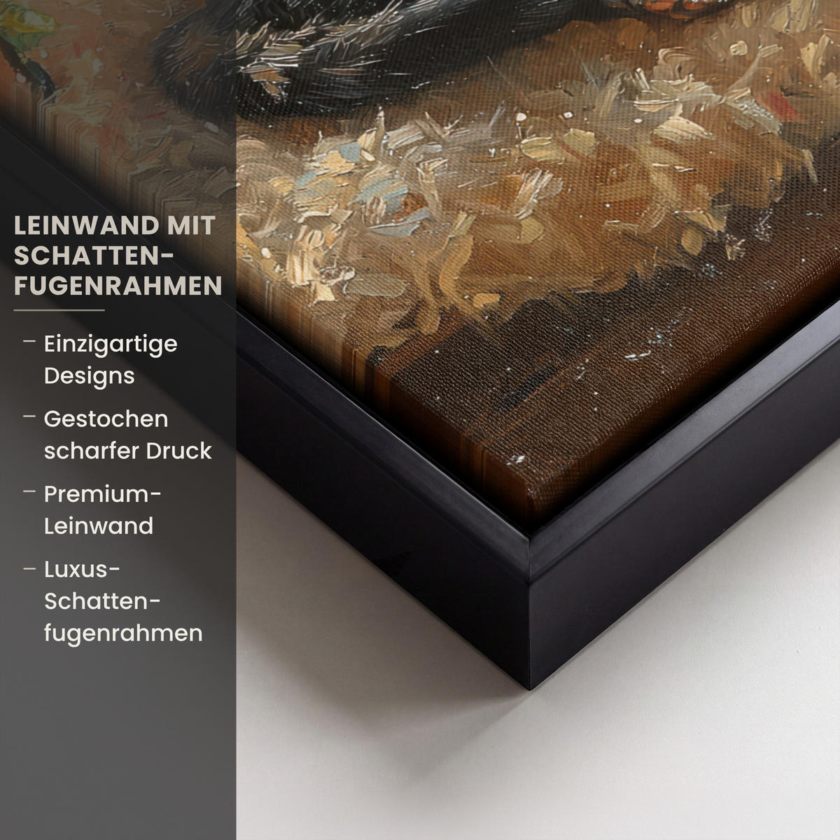 LEINWAND Bilder mit Rahmen - Katze - Weihnachten - Winter - Tier - 30x40 - Bernsteinfarben, Textil (30/40cm) - MuchoWow