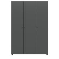 KLEIDERSCHRANK grau 3-türig 120 cm, Drehtürenschrank mit Kleiderstange - Schwarz/Grau, Holzwerkstoff/Kunststoff (120/176/51cm) - Inn.Furn