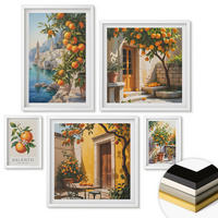 WANDBILDER 5er-Set - 50x50 cm & 20x30 cm & 40x60 cm Weißer Rahmen - Stadtansichten von Gebäuden - Weiß, Kunststoff (40/60cm) - ArtPrintCave