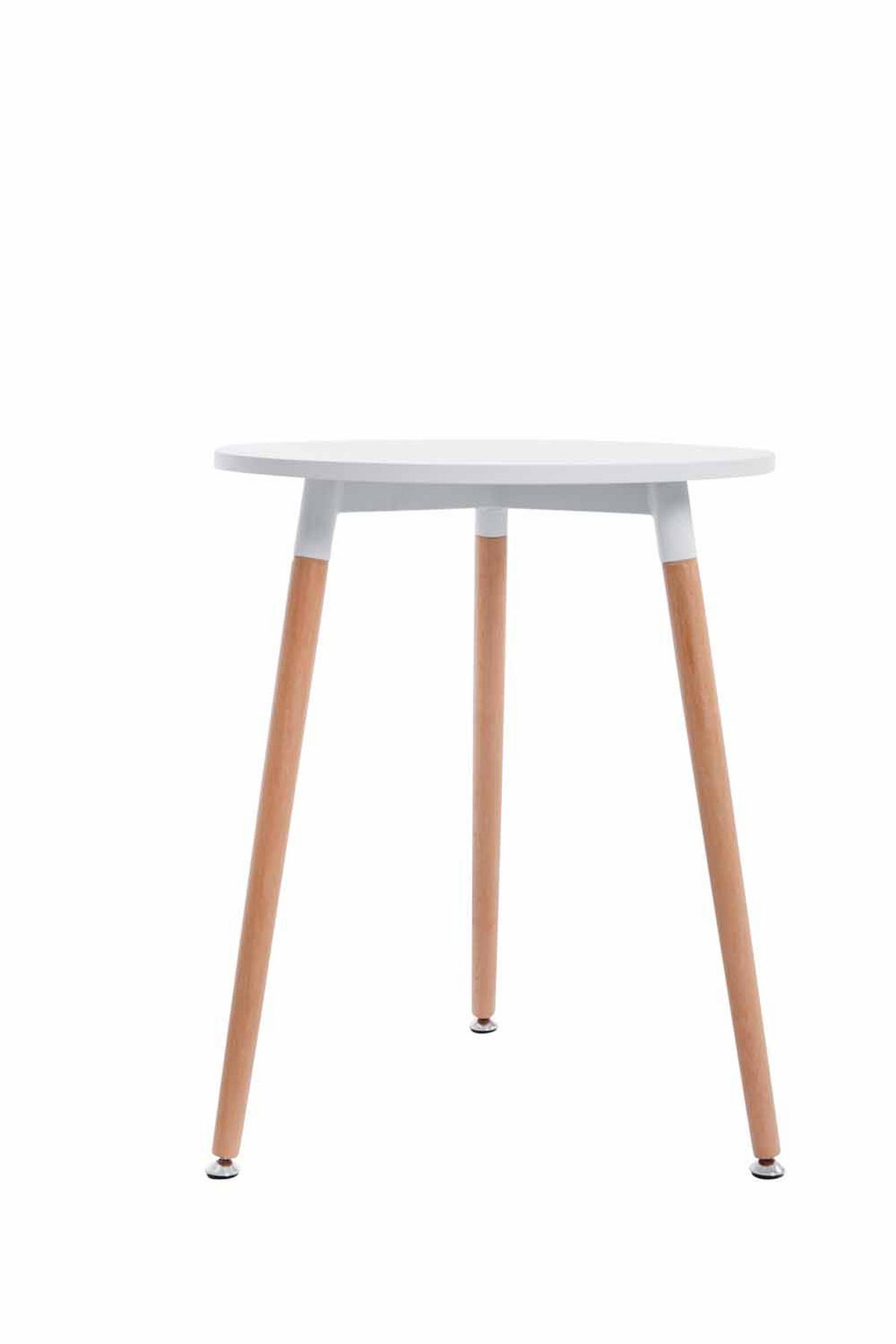 KONSOLENTISCH rund 60 cm Holz weiß - Eukalyptusholzfarben/Weiß, Holz (60/60/75cm) - CLP