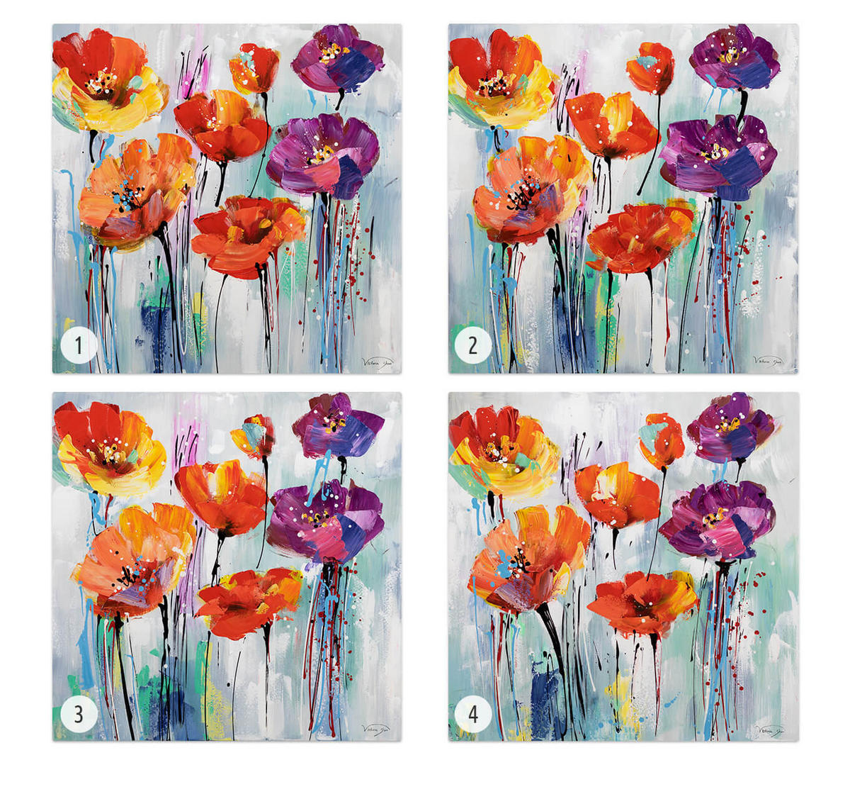 ÖLGEMÄLDE 80/80 cm - Multicolor, Holz/Textil (80/80cm) - KUNSTLOFT