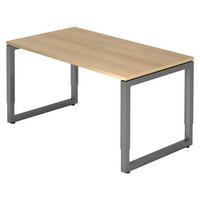 SCHREIBTISCH Serie-R 80/140/74 cm in Eichefarben/Graphitfarben - Eichefarben/Graphitfarben, Holzwerkstoff (80/140/74cm) - bümö