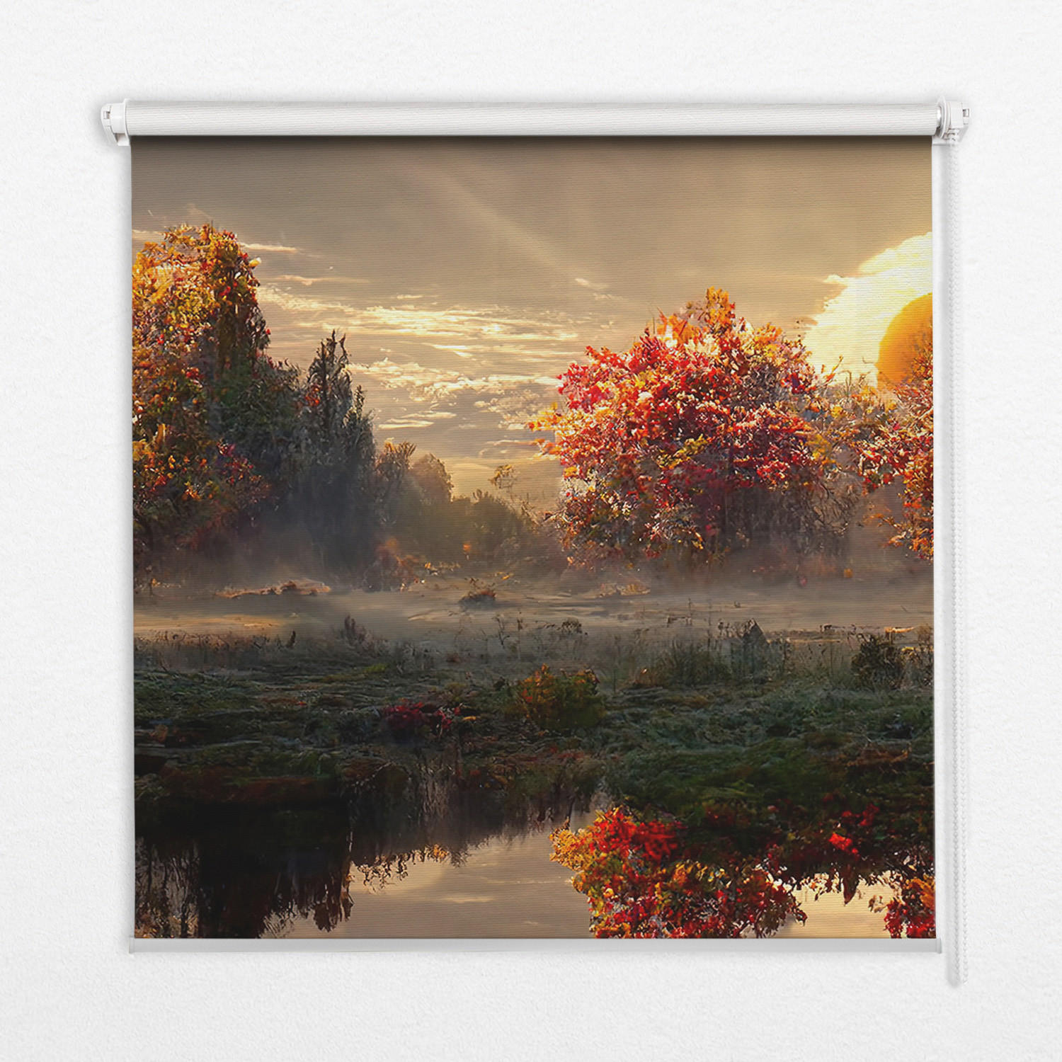 TULUP VNITŘNÍ roleta - okenní roleta - roleta - 100x140 cm - Západ slunce za stromy