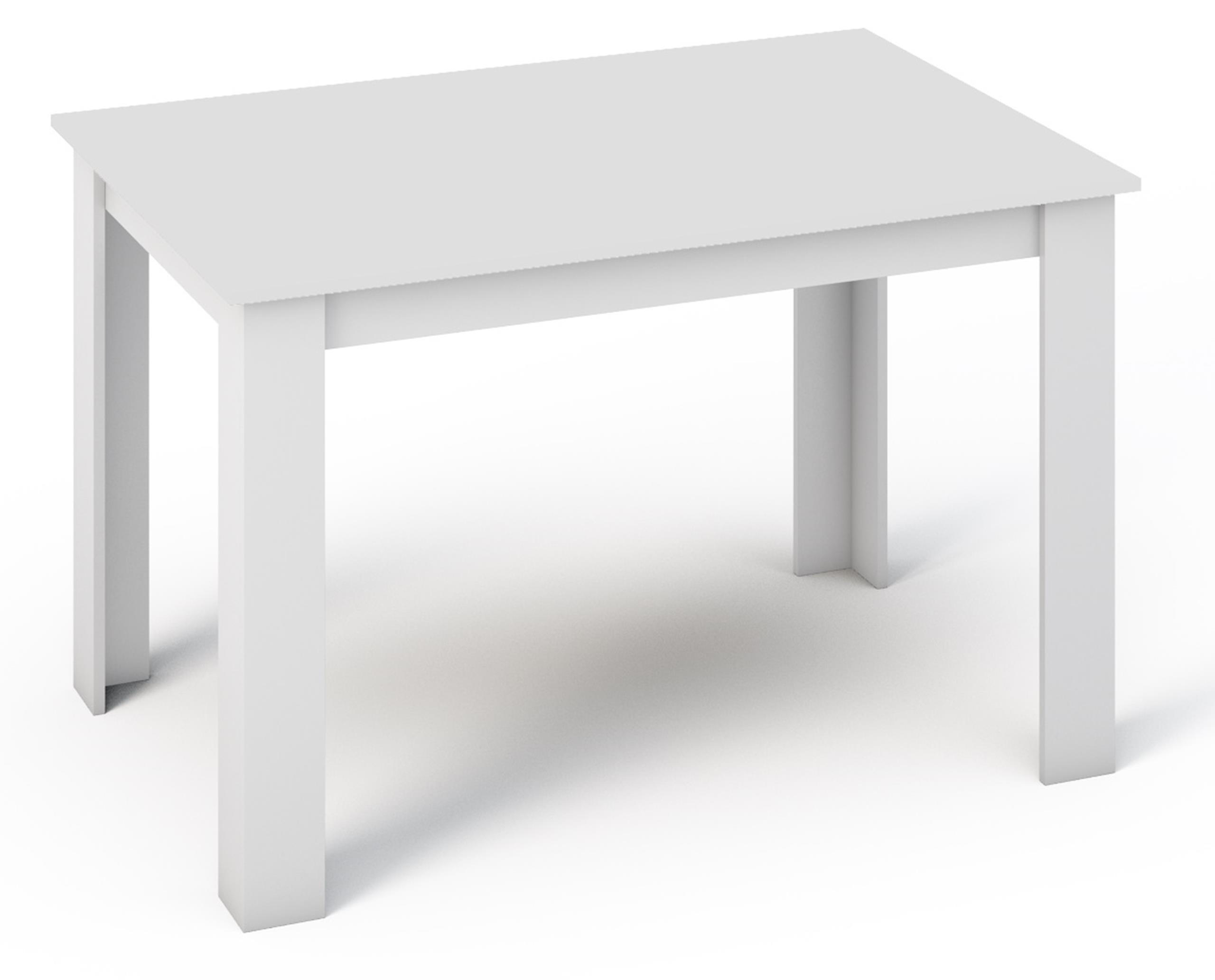 TISCH Kongo Weiß 120/80/75 cm Schlichte - Weiß, Holzwerkstoff (80/120/75cm) - Matkam Möbel