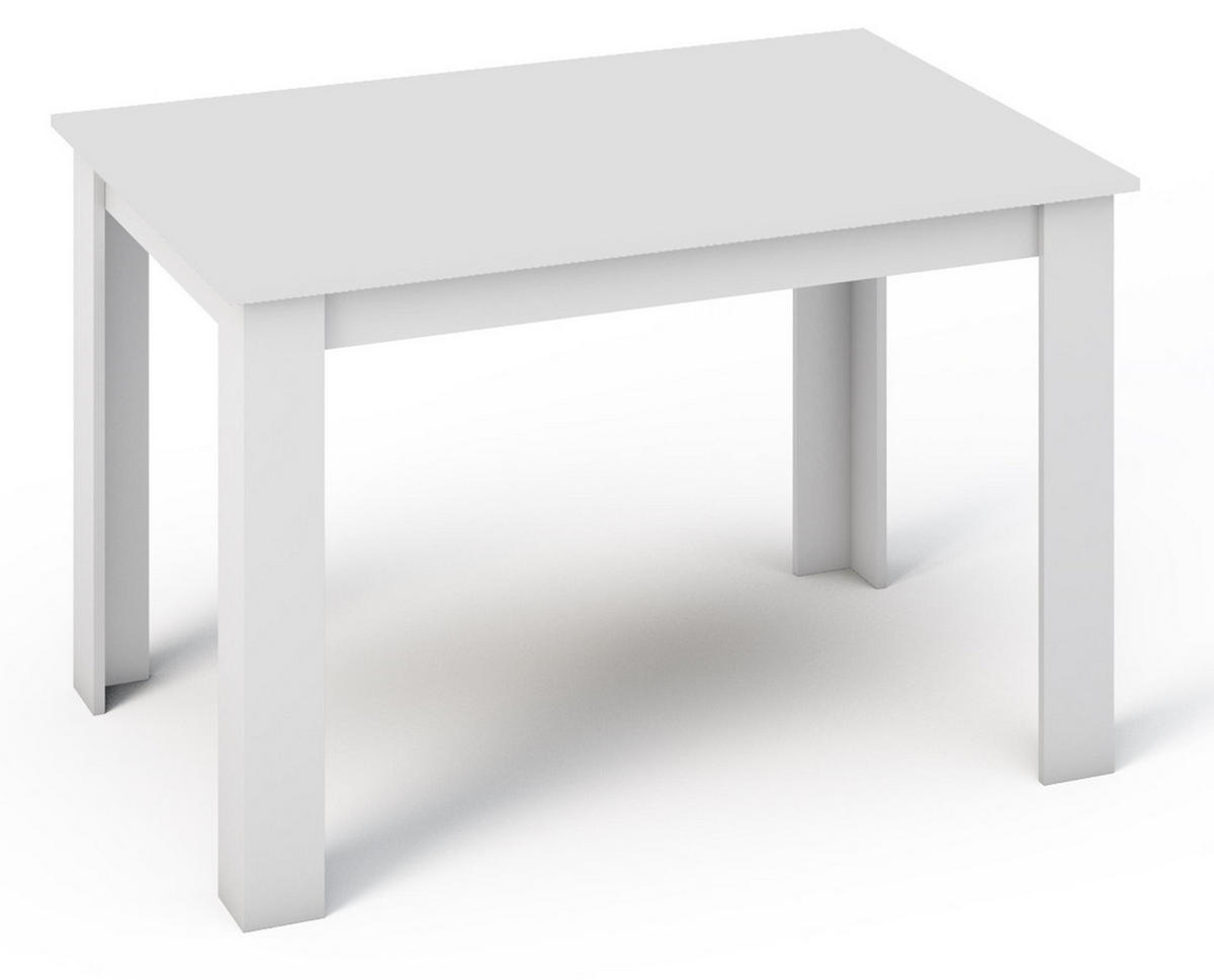 TISCH Kongo Weiß 120/80/75 cm Schlichte - Weiß, Holzwerkstoff (80/120/75cm) - Matkam Möbel