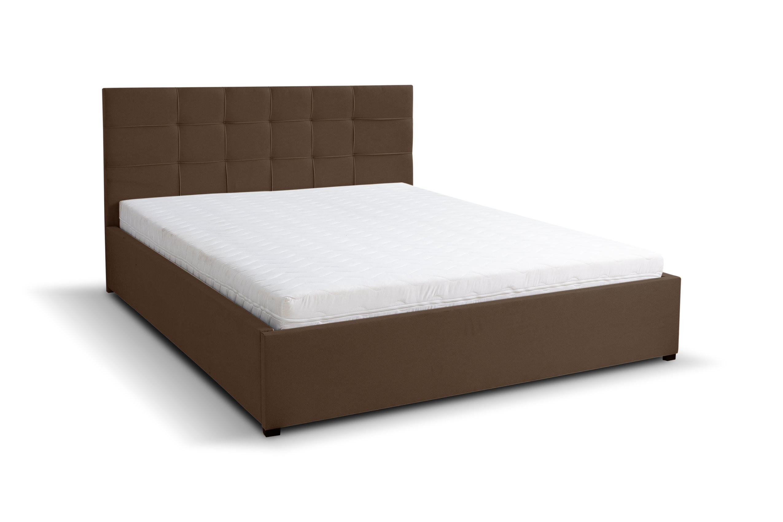 POLSTERBETT JESSA mit Kopfteil, 160 x200 cm, Doppelbett mit Bettkasten und Lattenrost aus Velourstoff, Velourstoff, Frabe: Braun - Braun, Holz/Kunststoff (160/200cm) - VENASI MÖBEL