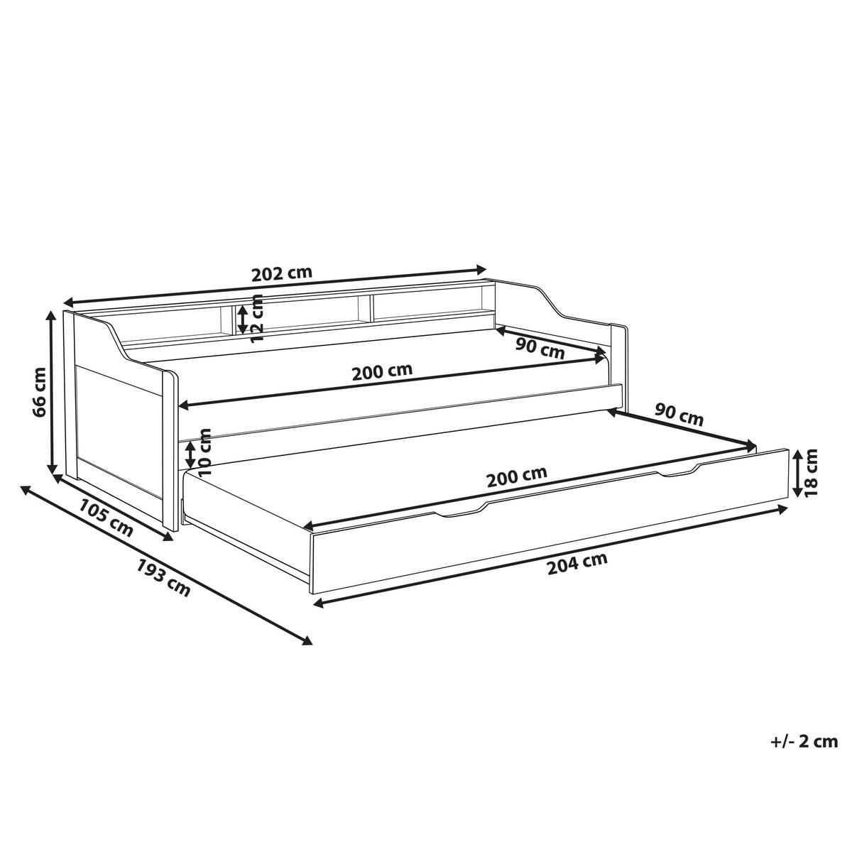 TAGESBETT 90/200cm Weiß Edern - Weiß, Holz (90/200cm) - Beliani