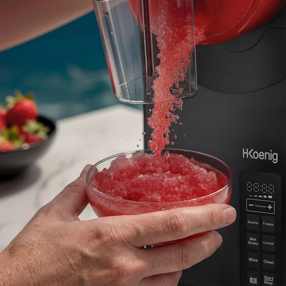 SLUSH-MASCHINE SLH800 Schwarz, mit 5 voreingestellten Modi, 2,5L - Schwarz, Kunststoff (23.7/46.8/45.6cm) - HKoenig