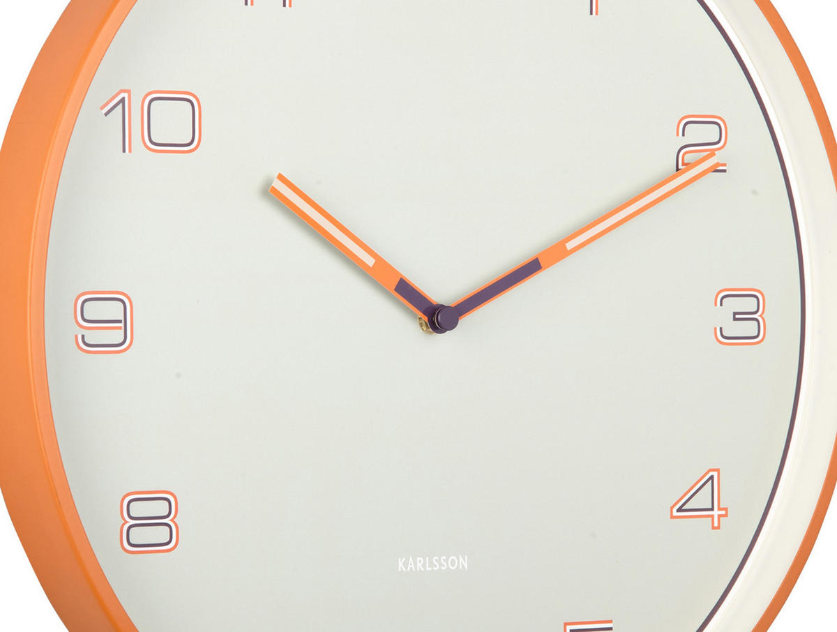 WANDUHR Lined Numbers Ø40 cm - Orange, Metall (40/1/40cm) - Karlsson