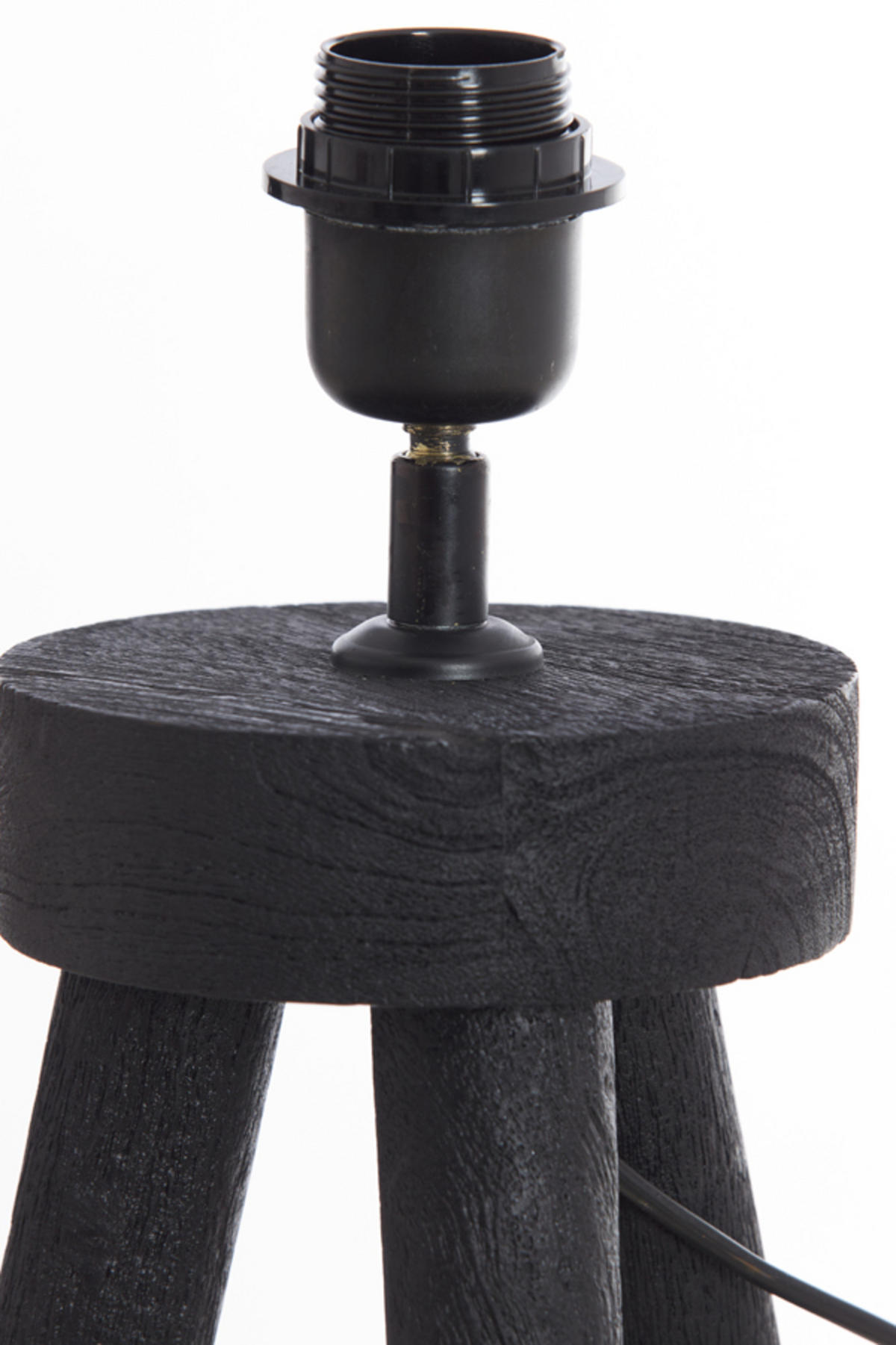 STEHLEUCHTE Ilias Schwarz Ø52/122 cm - Schwarz, Holz (52/52/122cm) - Light & Living